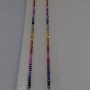 2.5mm Rounds Rainbow Sapphires Tennis Bracelet loose stones sets Beautiful Desing image 2