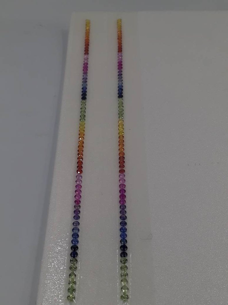 2.5mm Rounds Rainbow Sapphires Tennis Bracelet loose stones sets Beautiful Desing image 2