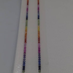 2.5mm Rounds Rainbow Sapphires Tennis Bracelet loose stones sets Beautiful Desing image 4