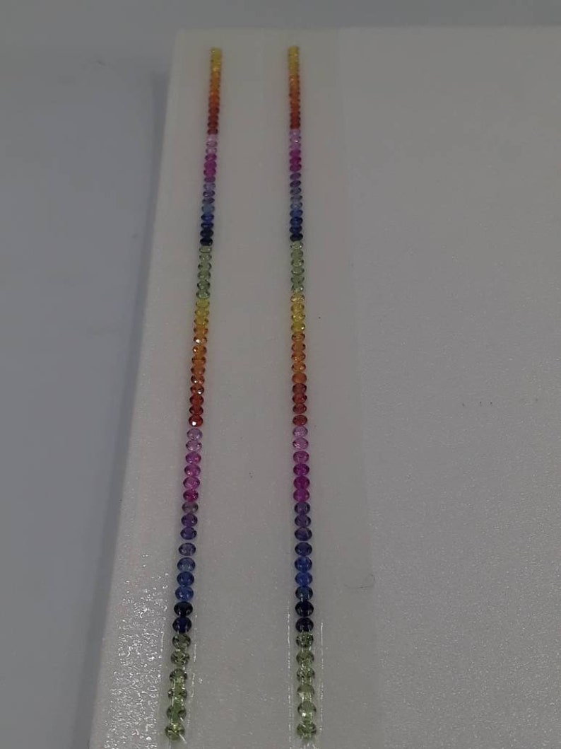 2.5mm Rounds Rainbow Sapphires Tennis Bracelet loose stones sets Beautiful Desing image 4