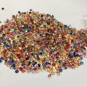 2mm Rounds Natural Brillion Cut Rainbow  Sapphires 40 Stones Several Pack