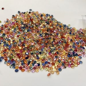 2mm Rounds Natural Brillion Cut Rainbow  Sapphires 20 Stones Several Pack