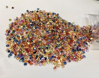 2mm Rounds Natural Brillion Cut Rainbow  Sapphires 40 Stones Several Pack