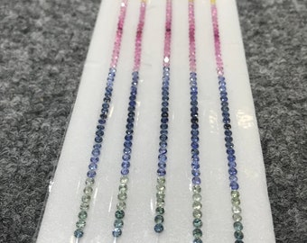 2.5mm Rainbow Rubies Sapphire Round Brilliant Cut Loose Stones Tennis Bracelet Lines 7'inch