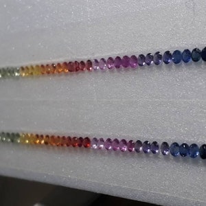 2.5mm Rounds Rainbow Sapphires Tennis Bracelet loose stones sets Beautiful Desing image 3