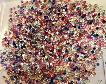 1.5mm Multi Color Sapphires Brillion Cut perfect stones 40 stones packs