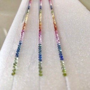 2mm Rainbow Sapphire Rounds Brilliant Cut Tennis Bracelet Lines 7'inch 85 pcs