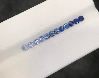 2.7mm Sapphires Rounds Beautiful Colors Dark to light Diamond cut 1 Ring Set