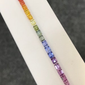 4x3mm Regenbogen Saphire Smaragd geschliffen Full Eternity Ring Set Gute Qualität