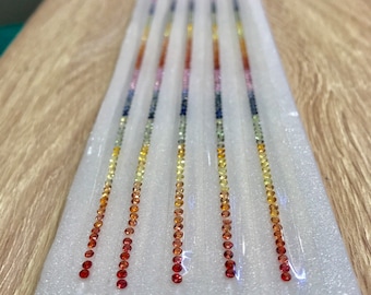 2mm Rounds Rainbow Sapphires New Very Beautiful Desings loose Bracelet Set