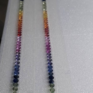 2.5mm Rounds Rainbow Sapphires Tennis Bracelet loose stones sets Beautiful Desing image 1