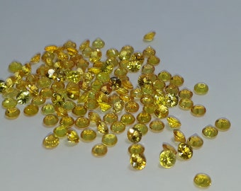 2.8mm 2.9mm Golden Color Sapphires Yellow Sapphires Rounds Brillion Cut 20 Stones packs