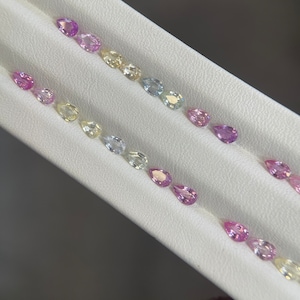 5x3mm Natural NoHeat Fancy Pestal Sapphires Good Quality Shape Pear CUT 8 Pc Set