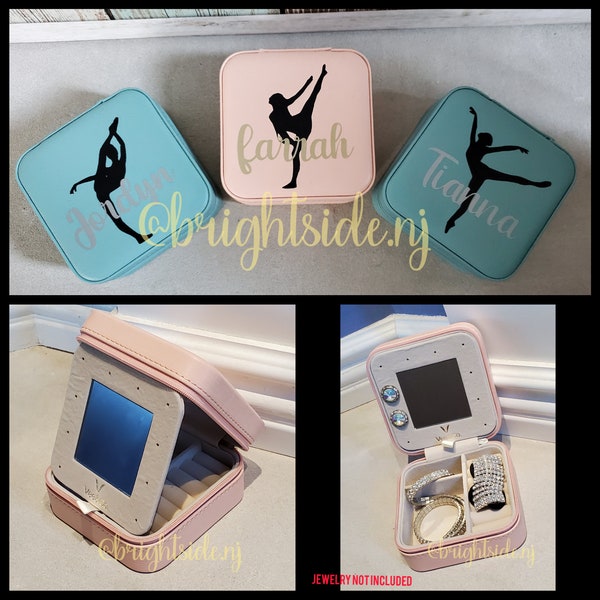 Dance Jewelry Case - Mirror - Competition Jewelry Organizer Cheer - Gift for Dancer - Travel - Big Little Gift Idea - Personalized