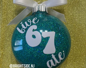 Personalized Glitter Ornament - 5 67 ATE - 6 7 Trendy - Funny Kids Six Seven Christmas Holiday Gift Dance
