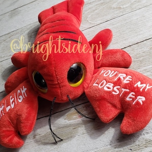 Personalized Lobster - small - Valentines Day Big Little Reveal - Best Friends - Plush - Stuffed Animal - Red - You're My Lobster