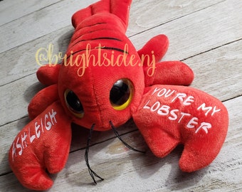 Personalized Lobster - small - Valentines Day Big Little Reveal - Best Friends - Plush - Stuffed Animal - Red - You're My Lobster