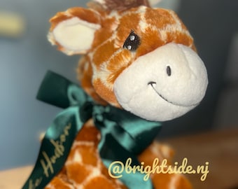 Personalized Giraffe - Baby Shower Gift - Name - Plush - Stuffed Animal - Nursery Decor