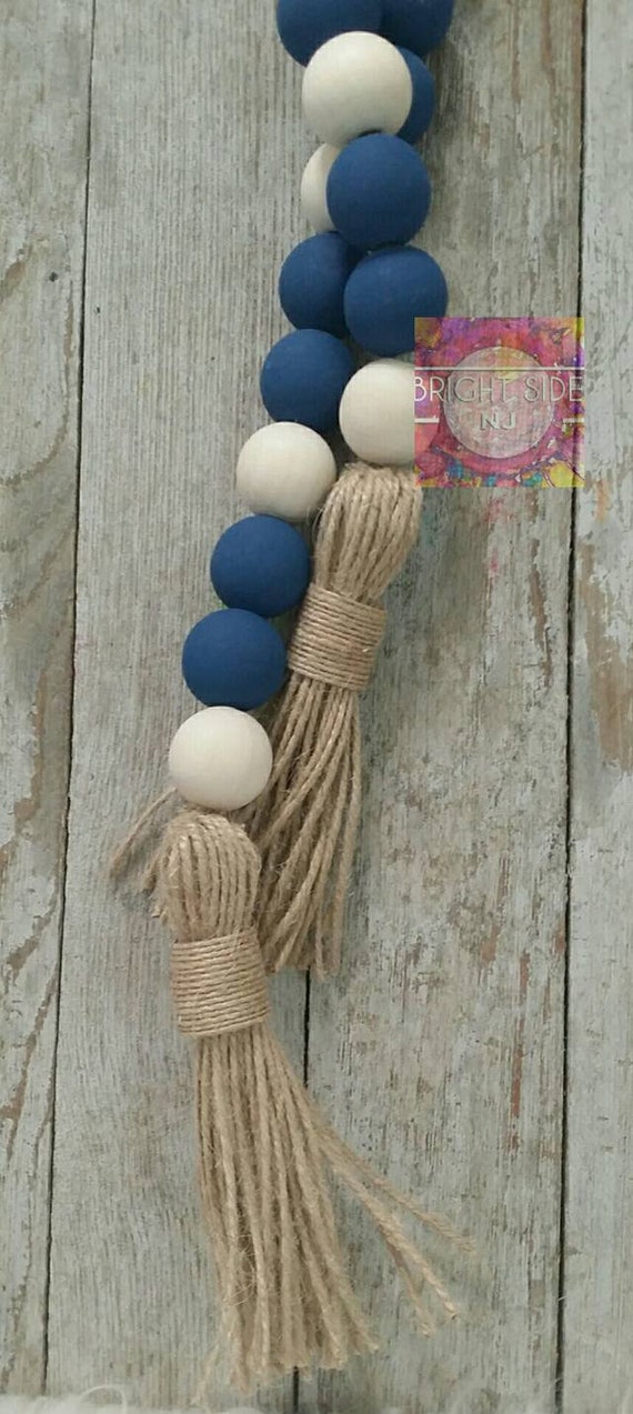 Color Options Wood Bead Garland Twine Tassels Beaded - Bead Decor Ideas Color Options Wood Bead Garland Twine Tassels Beaded - Bead Decor Ideas