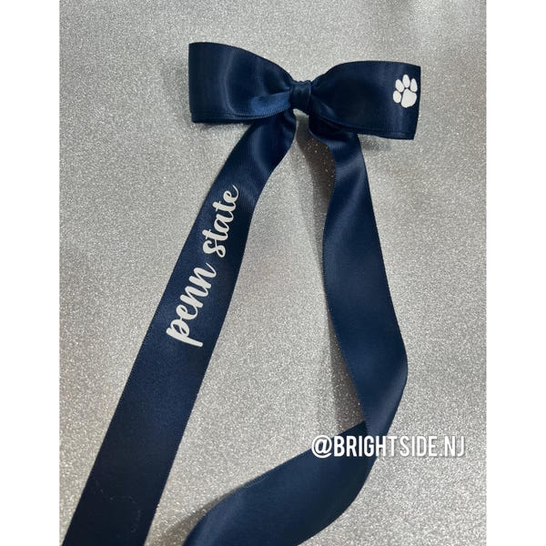 Team Spirit Hair Bow - Single Tail - Satin - Coquette Trendy Gameday Perdonalized - Ribbon - Hair Clip - Mom Sister College Jersey Number