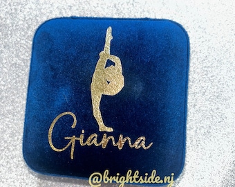 Personalized Jewelry Case - Velvet Dance Competition Jewelry Organizer- Gift for Dancer - Bridesmaids - Big Little Senior Cheer
