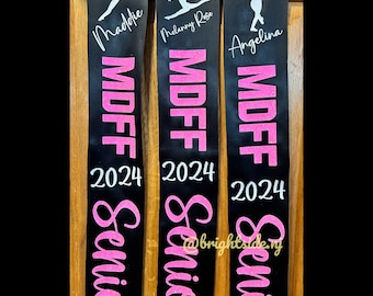 Senior Sash - Black - Graduating Senior - Gift for Dancer Athlete - Big Gift Idea - Class of 2027 cheer gymnastics sports senior night