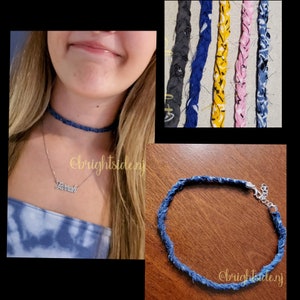 Bandana Necklace - Color Options - 12 inch Choker with 2 inch extension - OBX inspired John B & Sarah - Jewelry school spirit football party