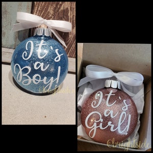 Gender Reveal Ornament - Pregnant / New Baby / Its a Boy / Girl / Bumps 1st Christmas