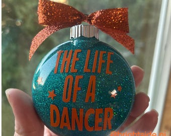 The Life of a - Custom - Personalized Glitter Ornament - Gift Fan Version era orange