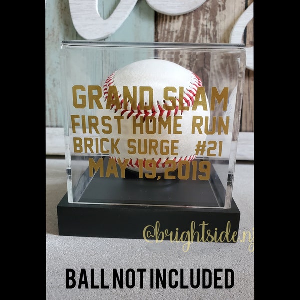 Baseball Display Case - Softball - Personalized - Game Ball Home Run Team - Autograph Keepsake - Acrylic Sport Case