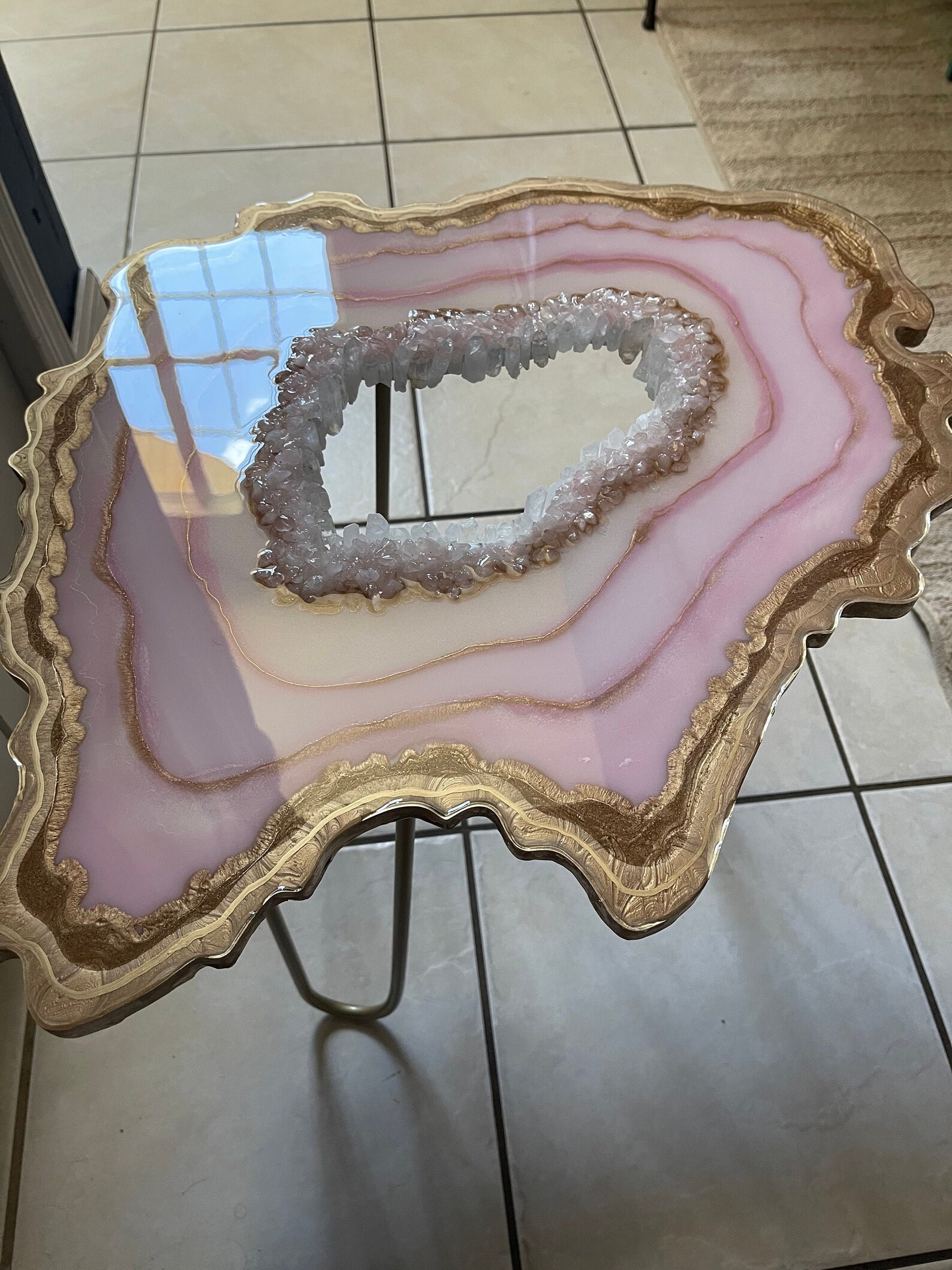 Custom Table Resin Table Geode Art Crystals Quartz Geode Etsy Singapore