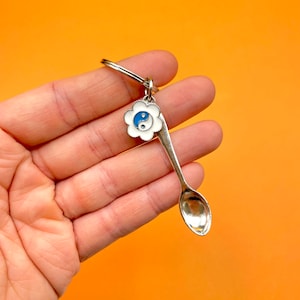 Spoon Keychain: Yin Yang Charm, Good Luck Keyring
