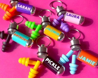 Personalised earplug case, stash pot, earplug stash, with free earplugs, sleep earplugs, earplugs, perfect for festivals