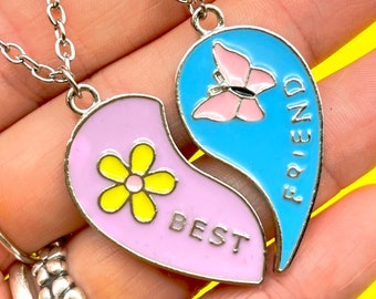 Pastel bff necklaces, bff necklace for 2, pastel Y2K style, bff necklace, necklace for 2
