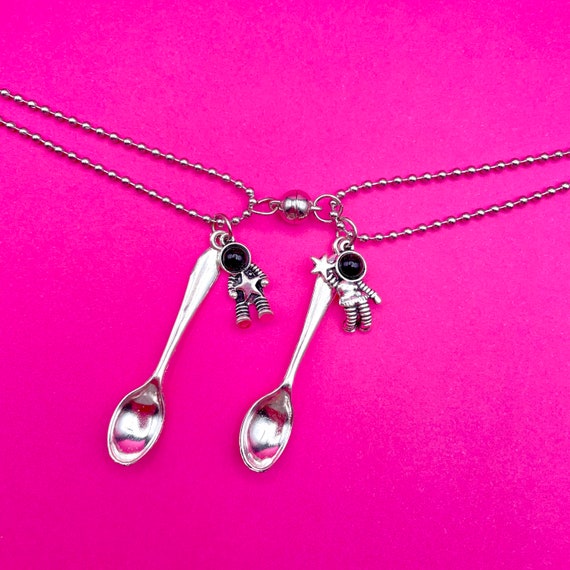 Spoon necklace space cadet bff necklace magnetic friendship necklace good luck charm Etsy