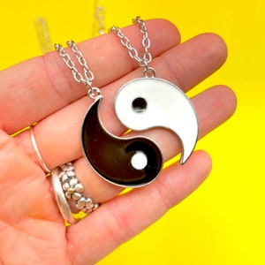 Yin yang friendship necklace, Bff necklace for 2, Bff necklace, 2 peice ying yang necklace