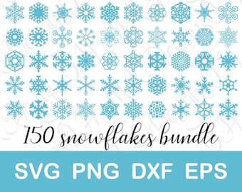 Snowflakes SVG Bundle, Snowflake Clipart, Digital Download, Printable, Cut Files for Cricut and Silhouette, svg png dxf eps