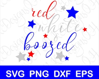 File di taglio SVG rosso bianco e ubriaco, 4 luglio (download digitale)