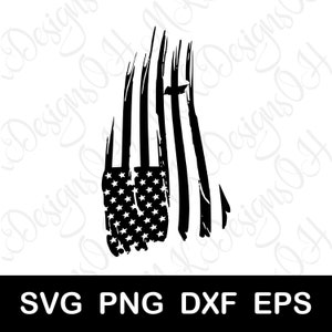 Distressed American Flag with Cross SVG, Digital Download, Patriotic and Religious SVG, Cricut and Silhouette Cut File, svg dxf png eps