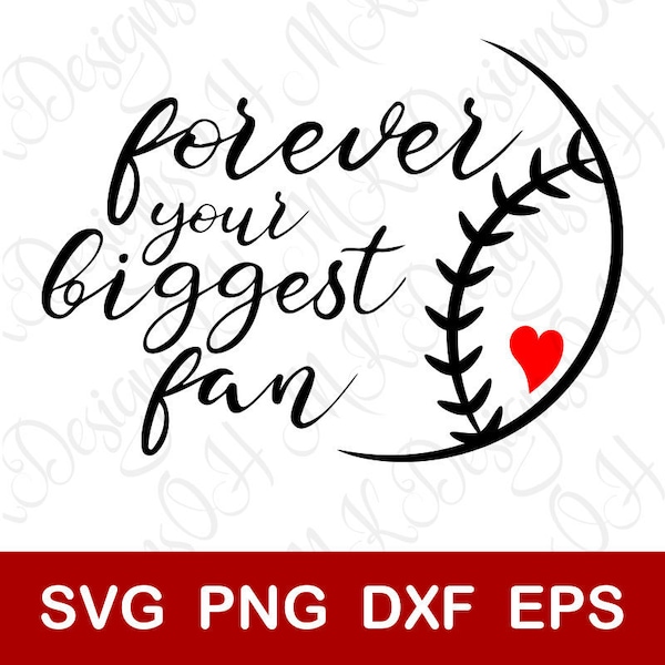 Biggest Fan Baseball Softball SVG, Digital Download, Baseball Family Shirt Design, Cut File for Cricut and Silhouette svg dxf png eps