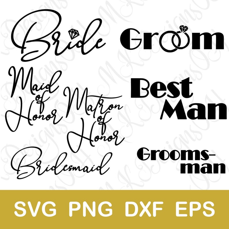 Download Wedding Party SVG Cricut and Silhouette Cut Files svg dxf ...