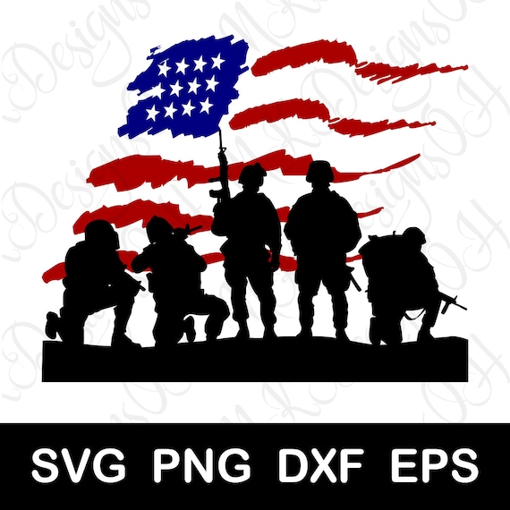 American Soldiers Us Flag Cuttable Design SVG PNG DXF /& eps Designs Cricut Cameo File Silhouette