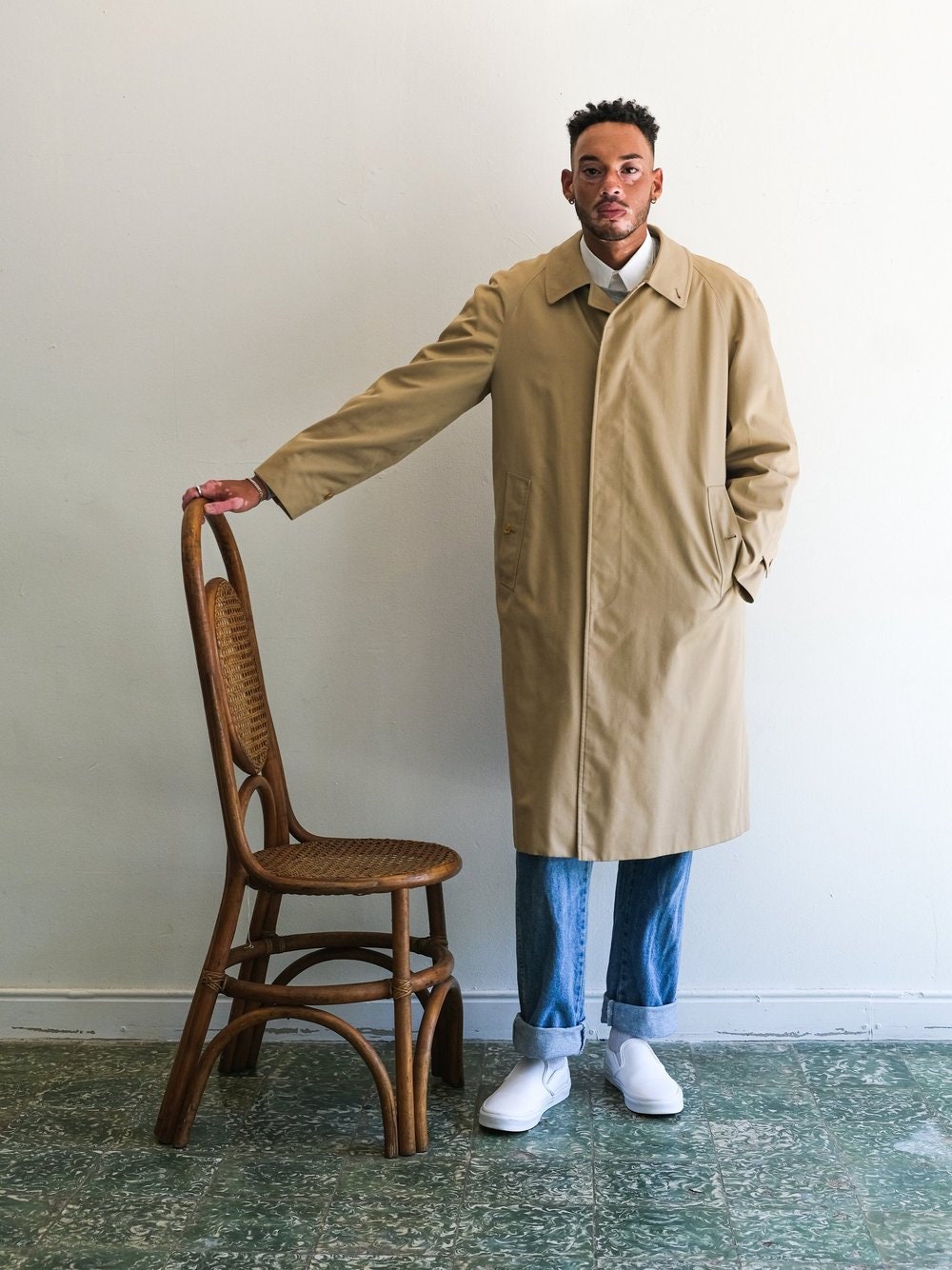 Vintage 80s Burberry Cotton Car Coat, Removable Flannel Lining - Etsy