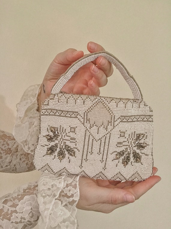 Vintage 1940s Czech Beaded Purse, Vintage Beaded P