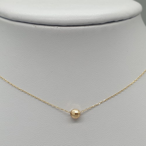 14ct 14K Yellow Gold Disco Ball Bead Necklace Sparkly Fine - Etsy UK