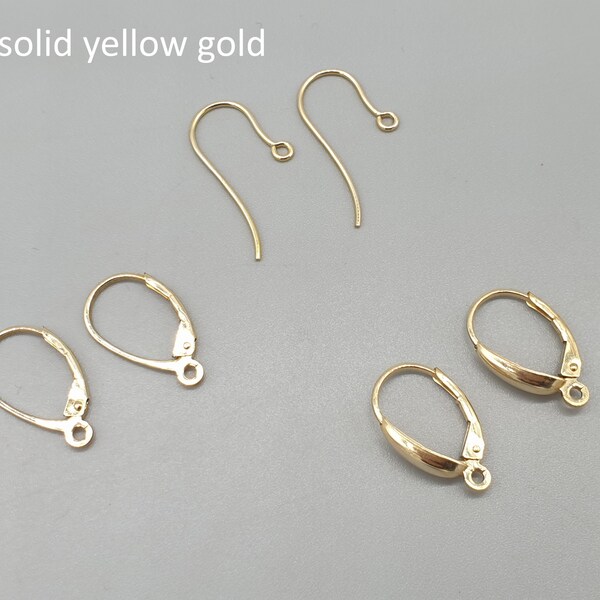Solid Gold Ear Wires Etsy