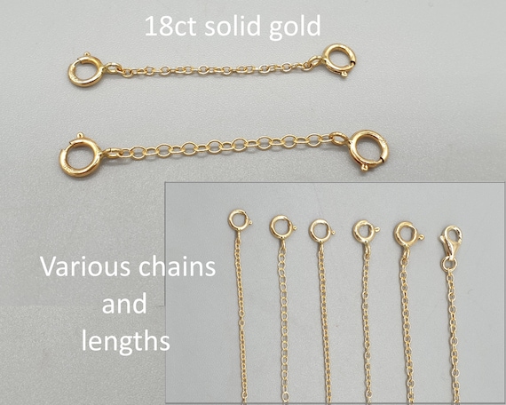 Amazon.com: Bracelet Extender Chain Clasp 24k Gold Plated Necklace Jewelry  Chain Extension Sterling Silver Safety Chain for Jewelry Making, 3mm Width  2.3