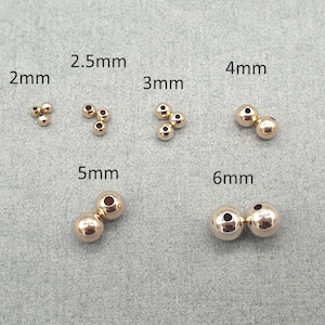 9Ct Solid Yellow Gold Round Beads 2mm 2.5mm 3mm 4mm 5mm 6mm Light Weight Plain Seamless Spacer Smooth Beads 9K Solid Gold Jewellery Findings