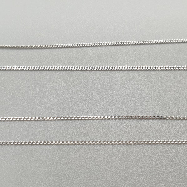 9 kt witgouden kinketting 0,5 mm diamantgeslepen 16" 18" 20", fijne sierlijke ketting, 9K 375 massief gouden sieradencadeau