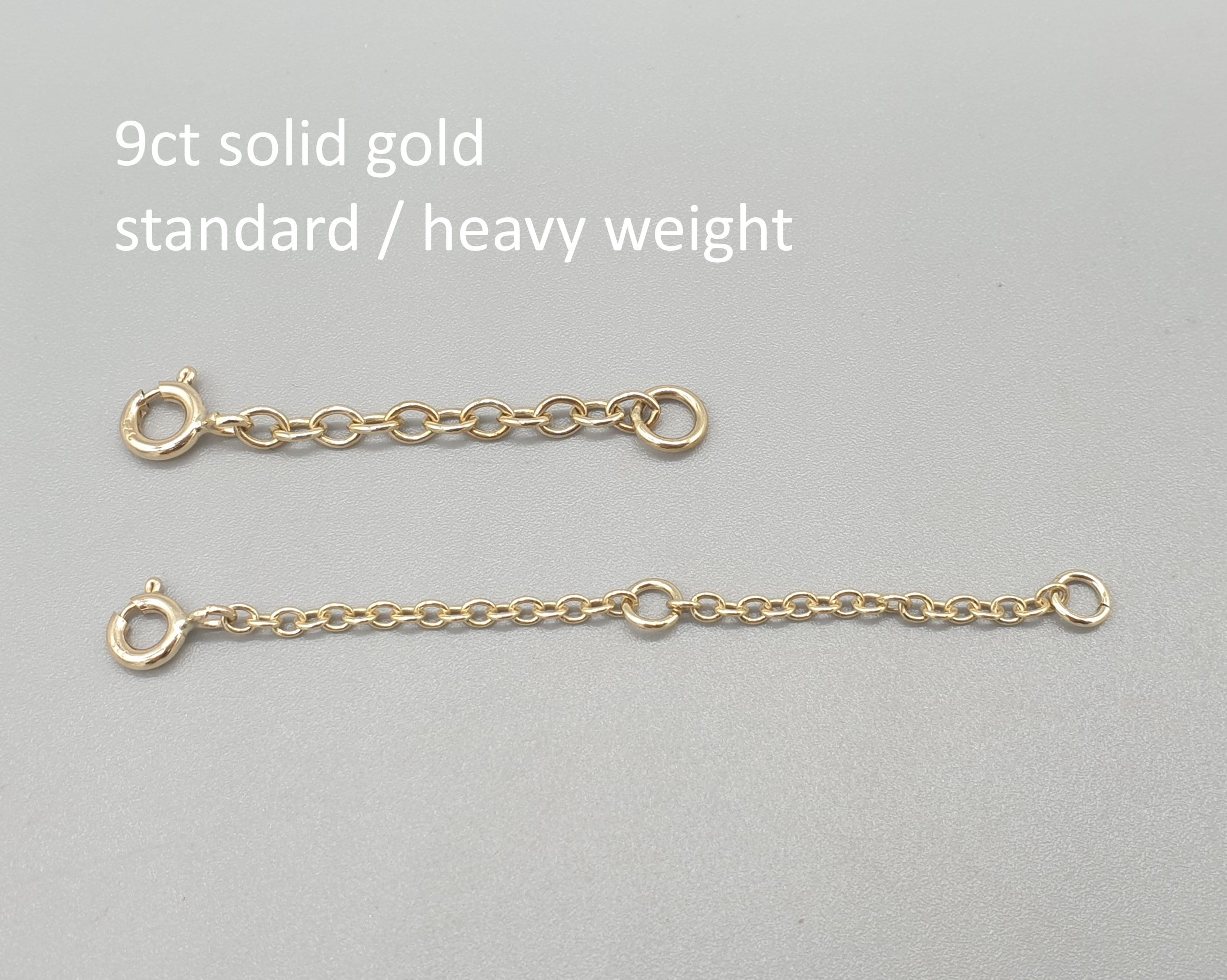3mm Heavy Duty Solid Cable Chain Necklace Extender Real 14K Yellow Gold